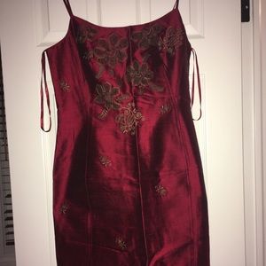 NWT, Ann Taylor Burgundy silk slip dressed w/beads